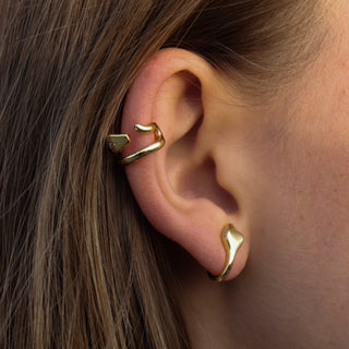 Mini Snake Studs In Gold Plated
