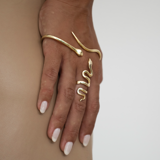 Snake Large Ring In Gold Plated