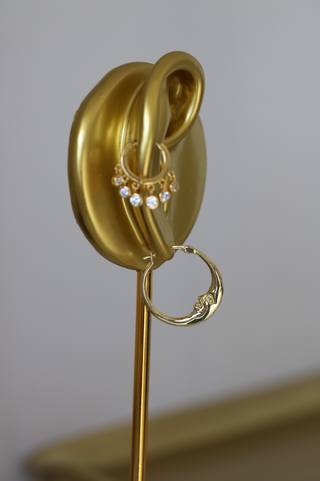 Moon Hoop Earrings In Gold plated