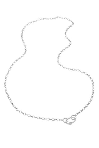 Long Rolo Chain 80cm In Silver Plated