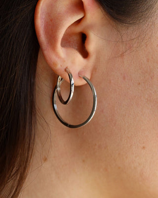 Large Hoops In Silver