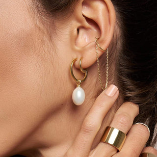 medium hoops gold plated